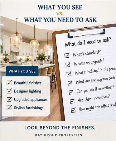 Questions new construction buyers should ask about model-home features, upgrades and standard finishes